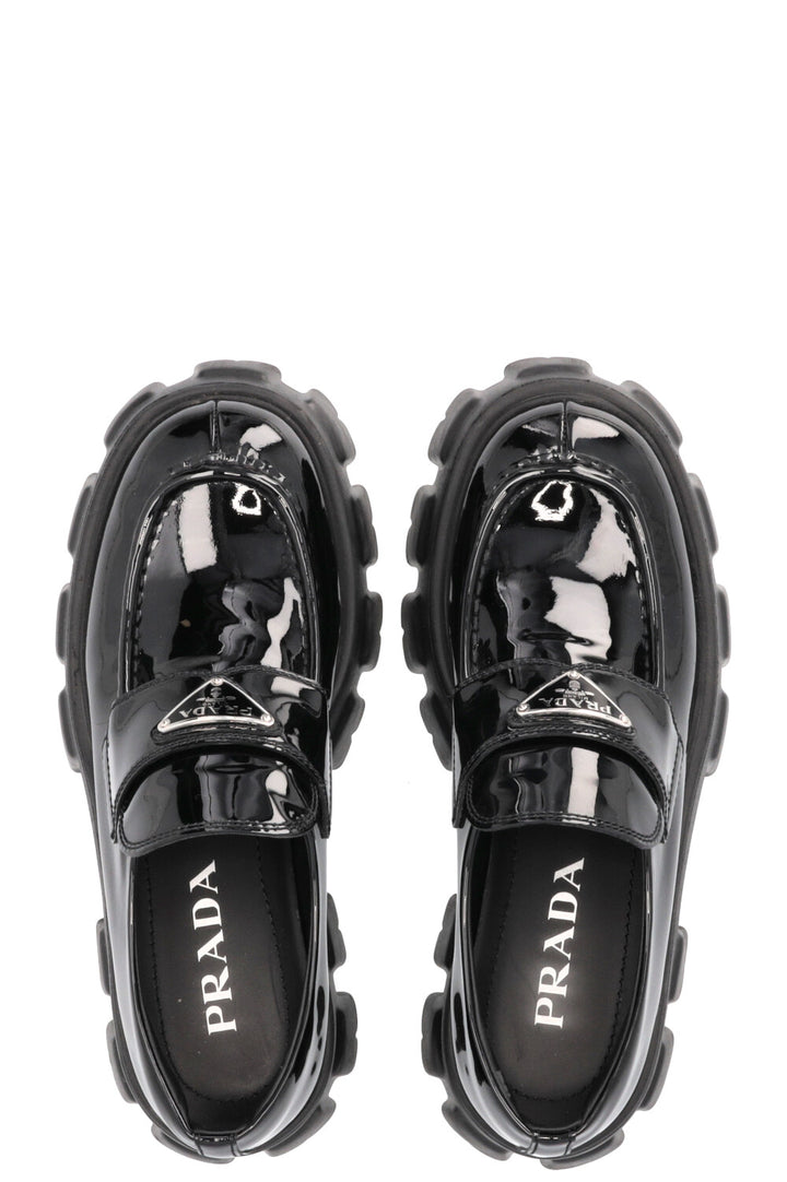 PRADA Monolith Loafers Patent Black