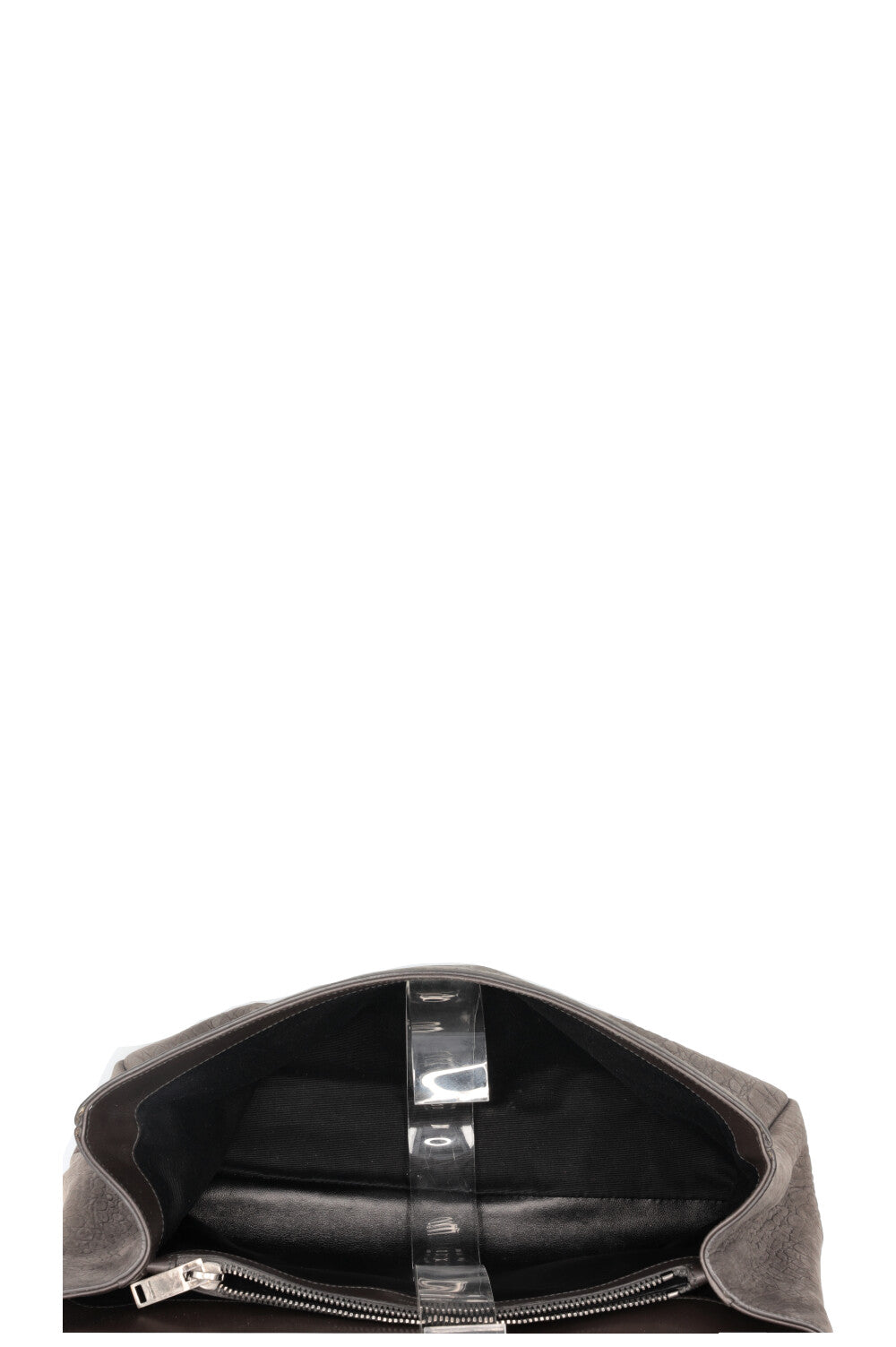 SAINT LAURENT Croc Embossed College Bag Grey