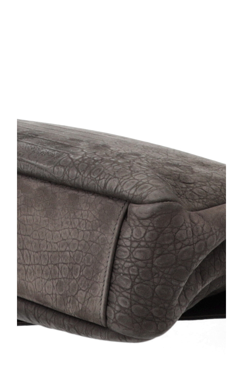 SAINT LAURENT Croc Embossed College Bag Grey