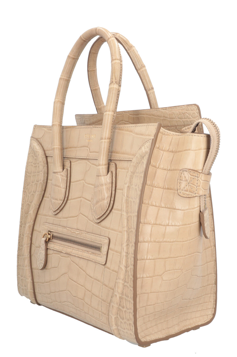 CÉLINE Luggage Micro Alligator Beige