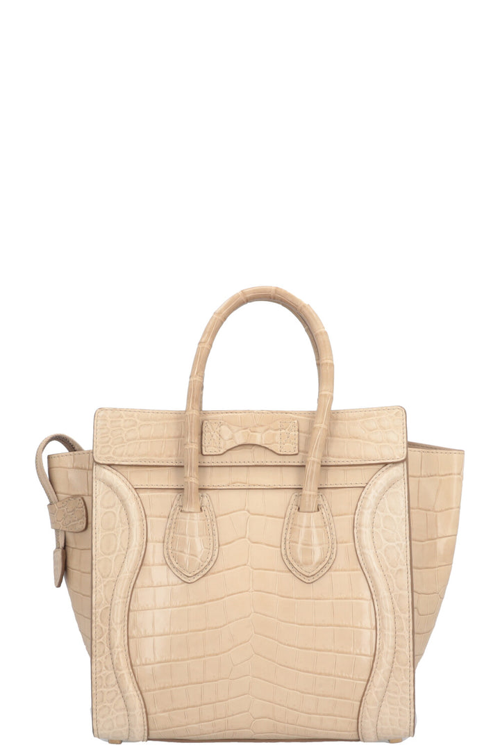 CÉLINE Luggage Micro Alligator Beige