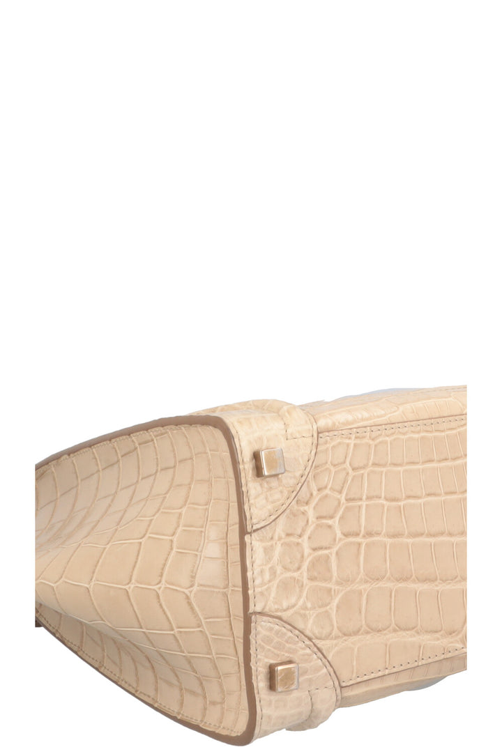 CÉLINE Luggage Micro Alligator Beige