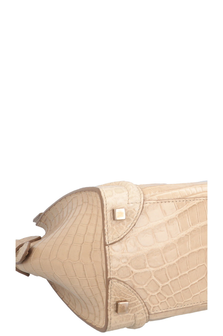 CÉLINE Luggage Micro Alligator Beige