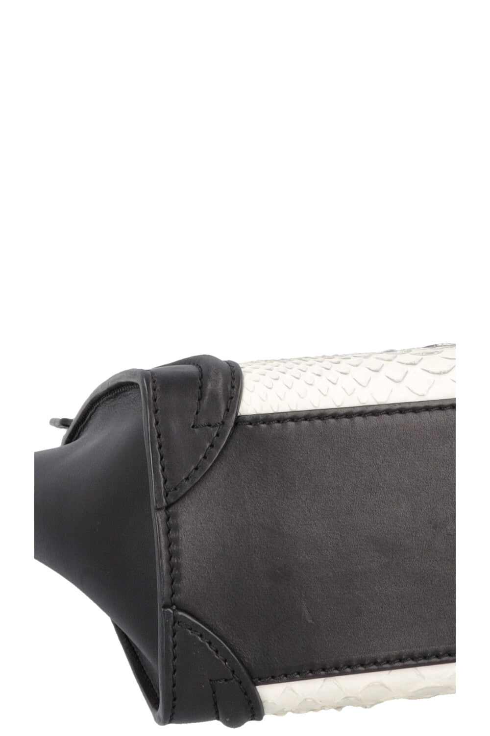 CÉLINE Luggage Nano Python Black White