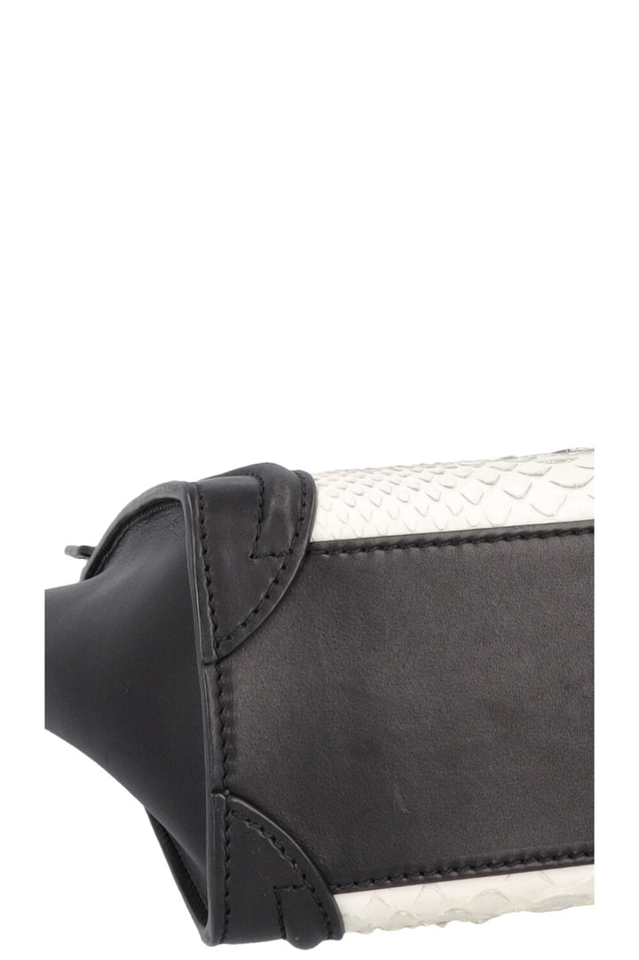 CÉLINE Luggage Nano Python Black White