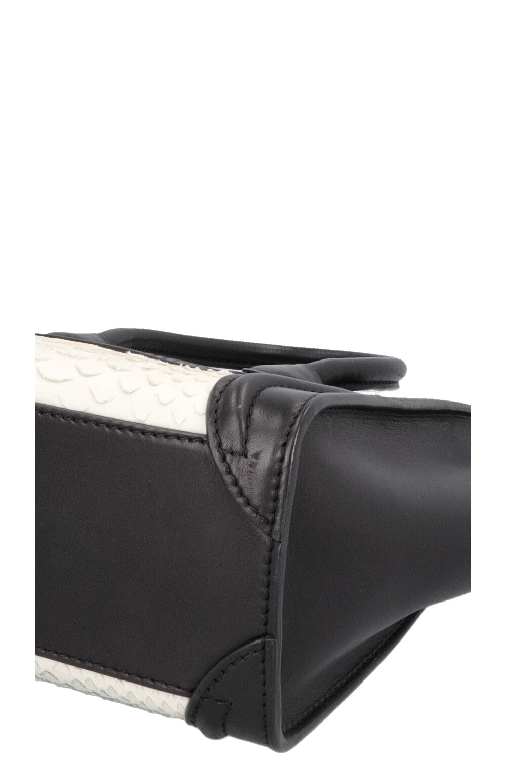 CÉLINE Luggage Nano Python Black White