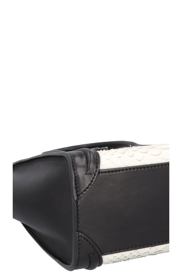 CÉLINE Luggage Nano Python Black White