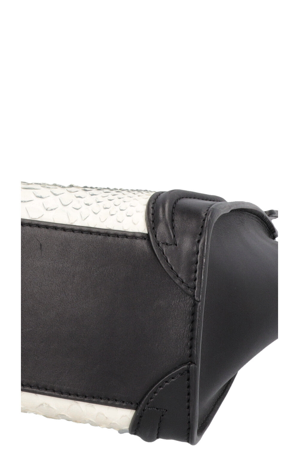 CÉLINE Luggage Nano Python Black White