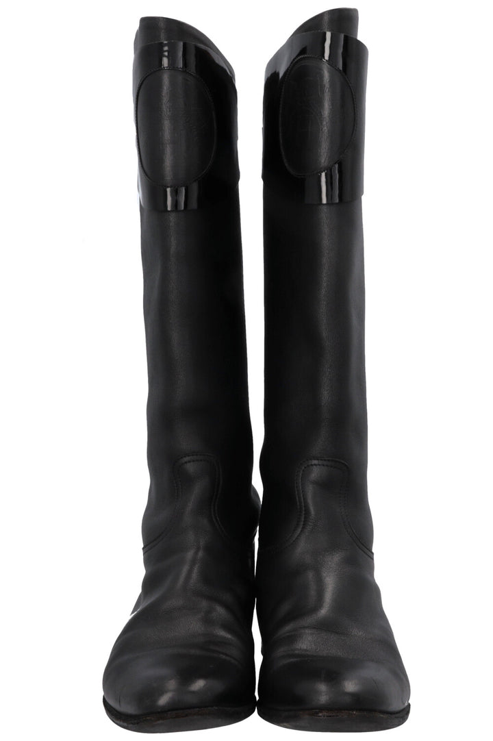 HERMÈS H Knee High Boots Black