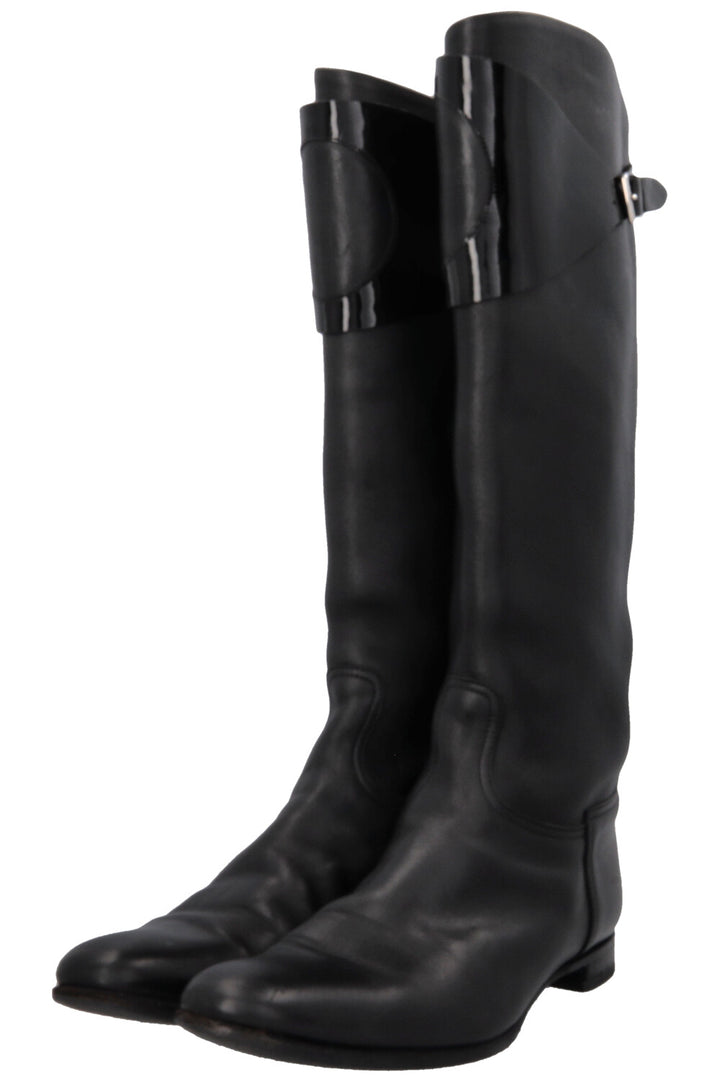 HERMÈS H Knee High Boots Black