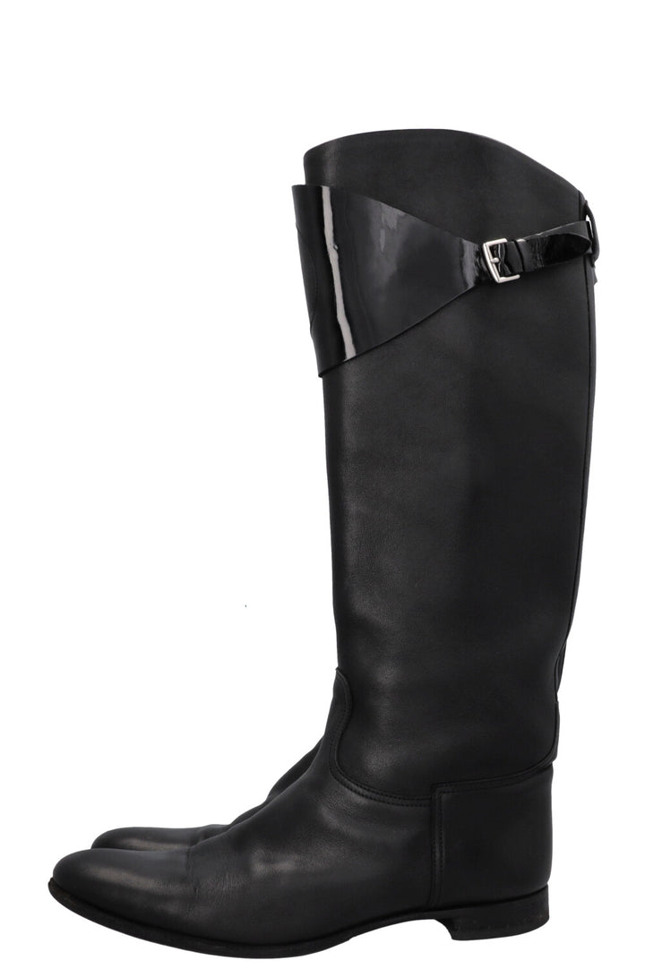 HERMÈS H Knee High Boots Black