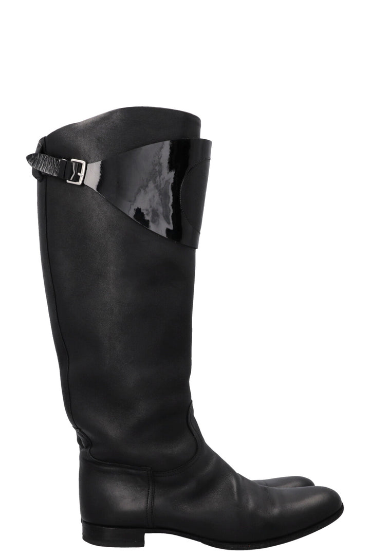 HERMÈS H Knee High Boots Black