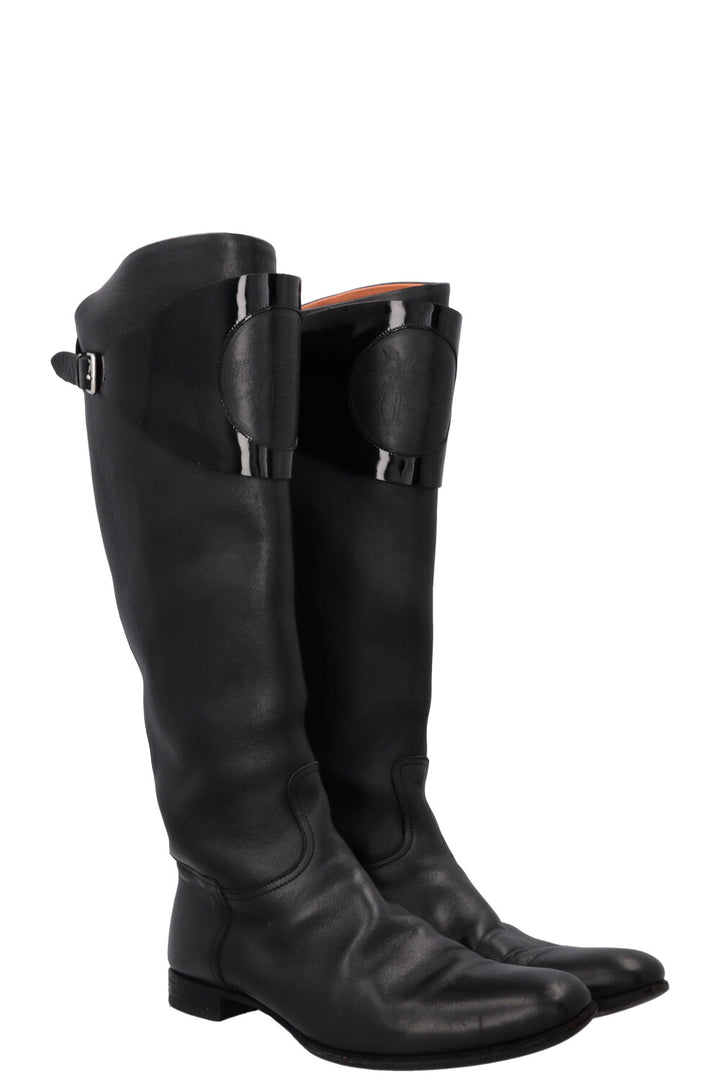 HERMÈS H Knee High Boots Black