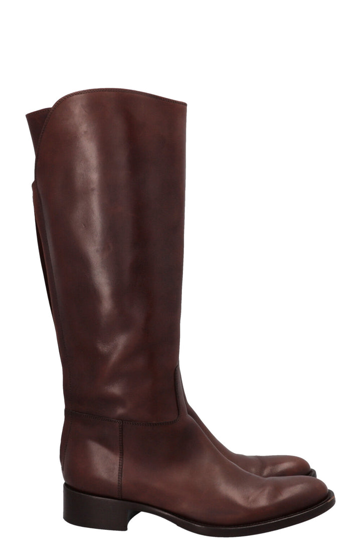 LORO PIANA Knee High Riding Boots Brown