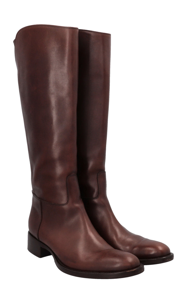LORO PIANA Knee High Riding Boots Brown