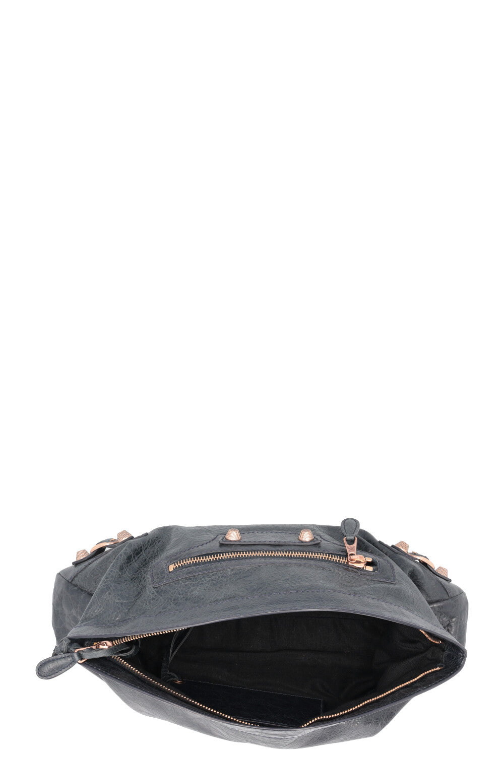 BALENCIAGA City Zip Pouch Leather Charcoal
