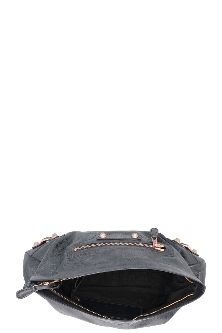 BALENCIAGA City Zip Pouch Leather Charcoal