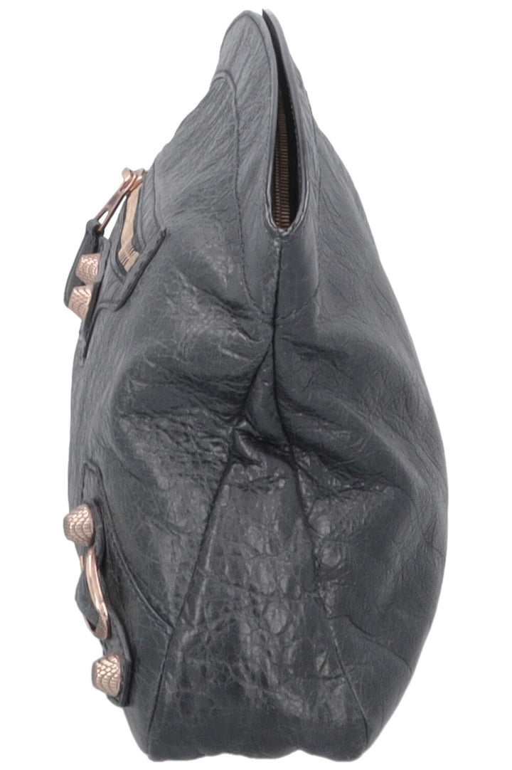 BALENCIAGA City Zip Pouch Leather Charcoal