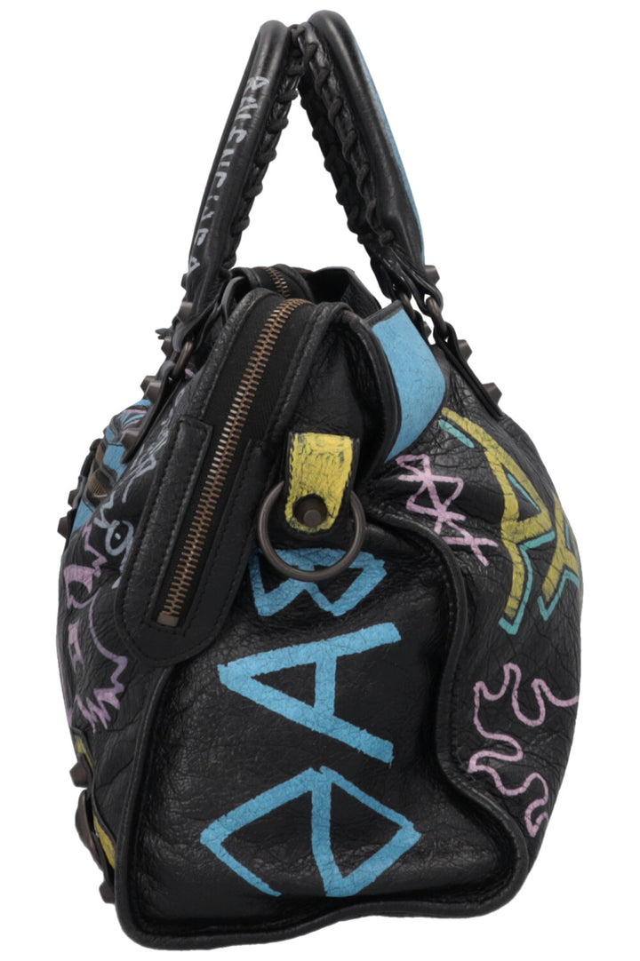 BALENCIAGA Graffiti City Tote Bag Black