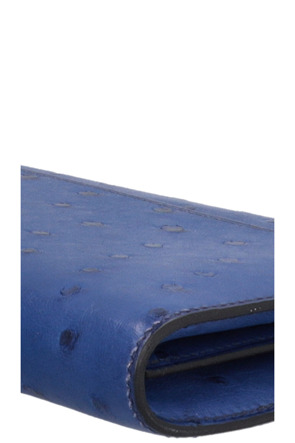 HERMÈS Portefeuille Long Constance Autruche Bleu Saphir