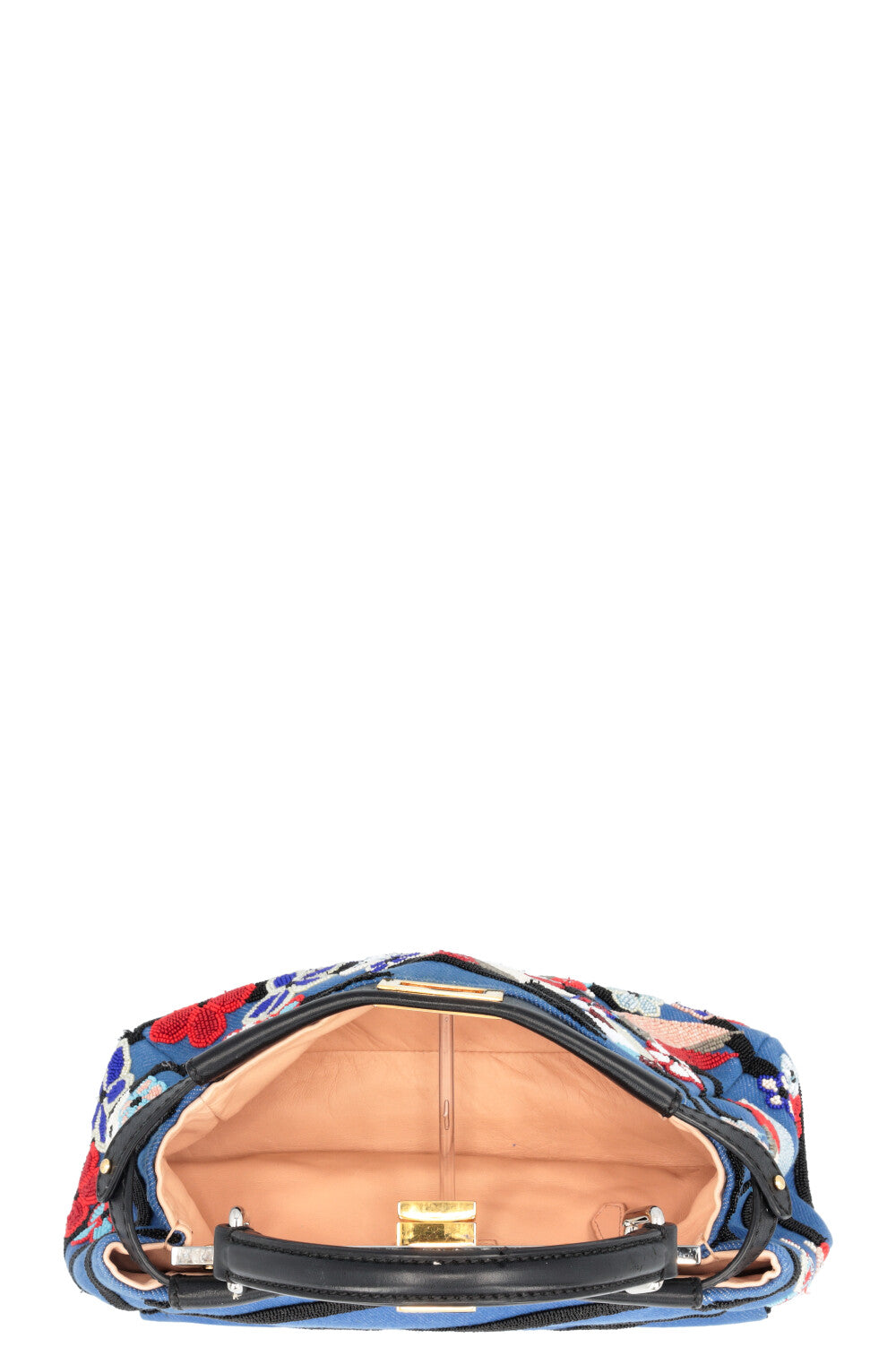 FENDI Mini Peekaboo Beaded Bird Denim