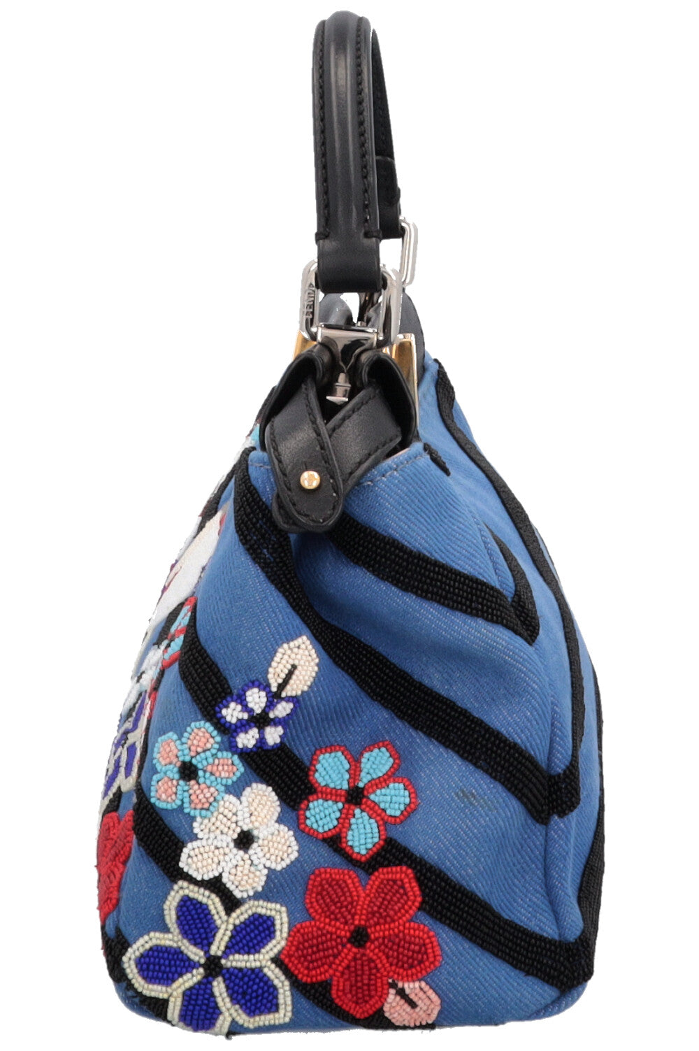 FENDI Mini Peekaboo Beaded Bird Denim