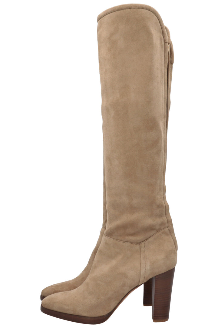 LORO PIANA Zip Boots Suede Beige