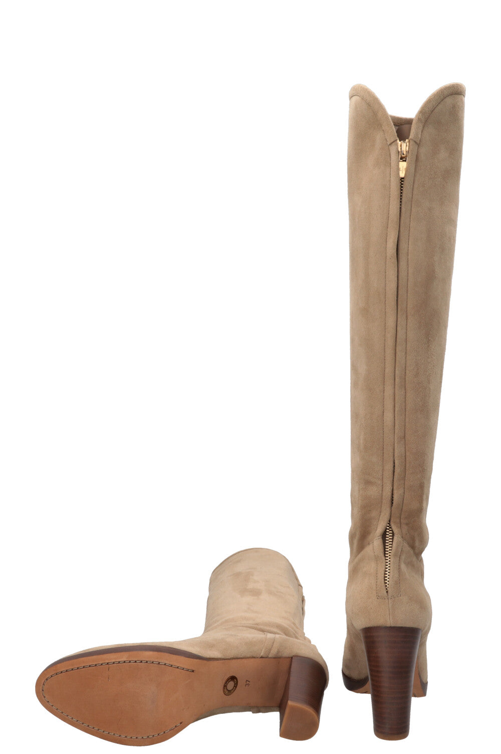 LORO PIANA Zip Boots Suede Beige