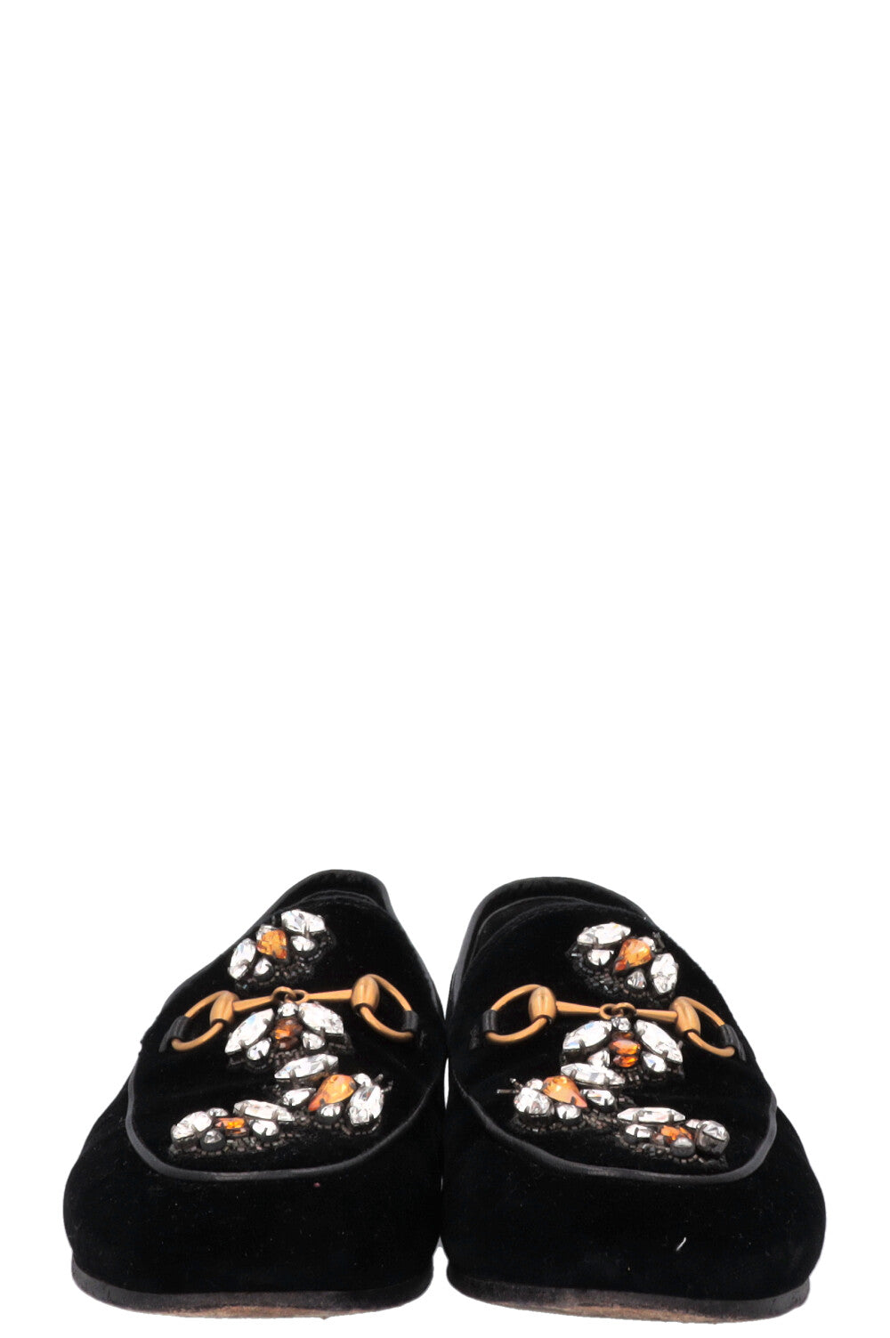 GUCCI Bee Jordaan Loafers Velvet Black