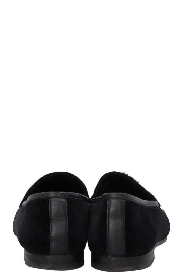 GUCCI Bee Jordaan Loafers Velvet Black