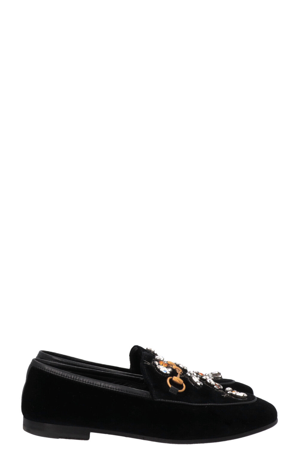GUCCI Bee Jordaan Loafers Velvet Black