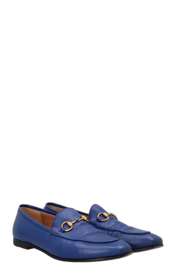 GUCCI Jordaan Loafers Leather Royal Blue
