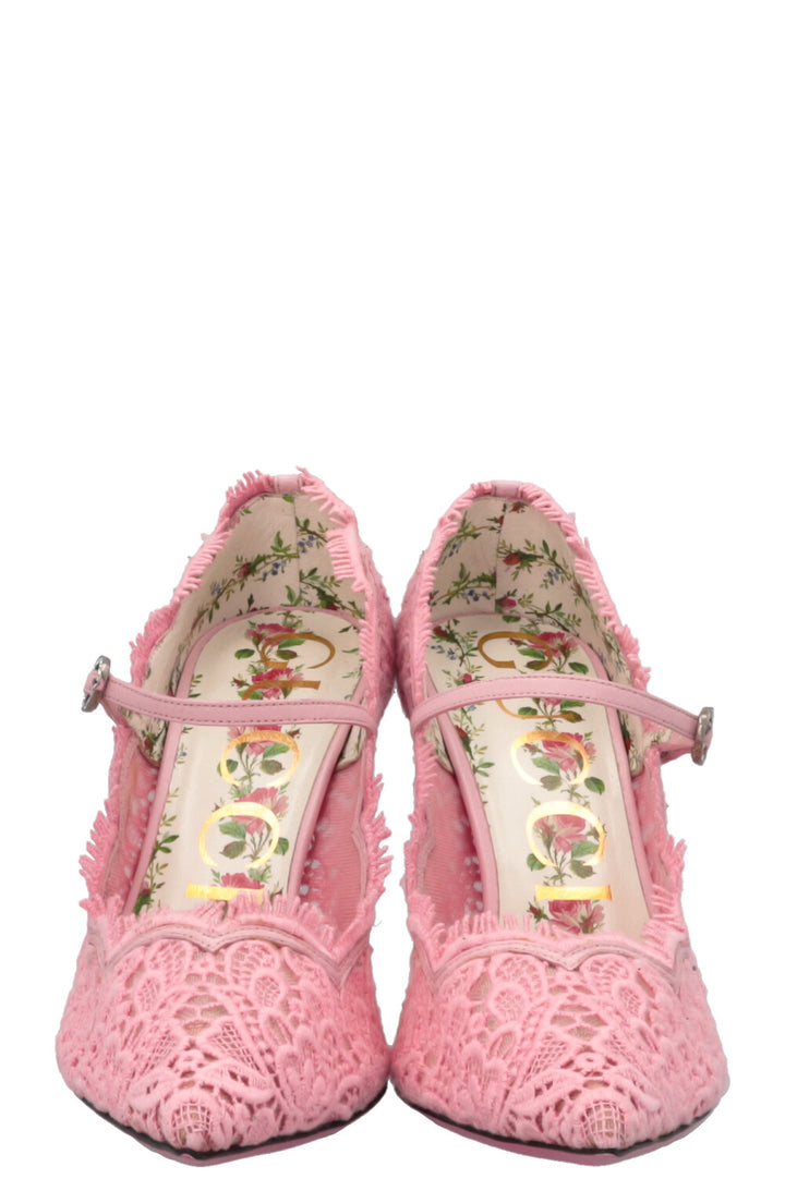 GUCCI Lace Heels Pink