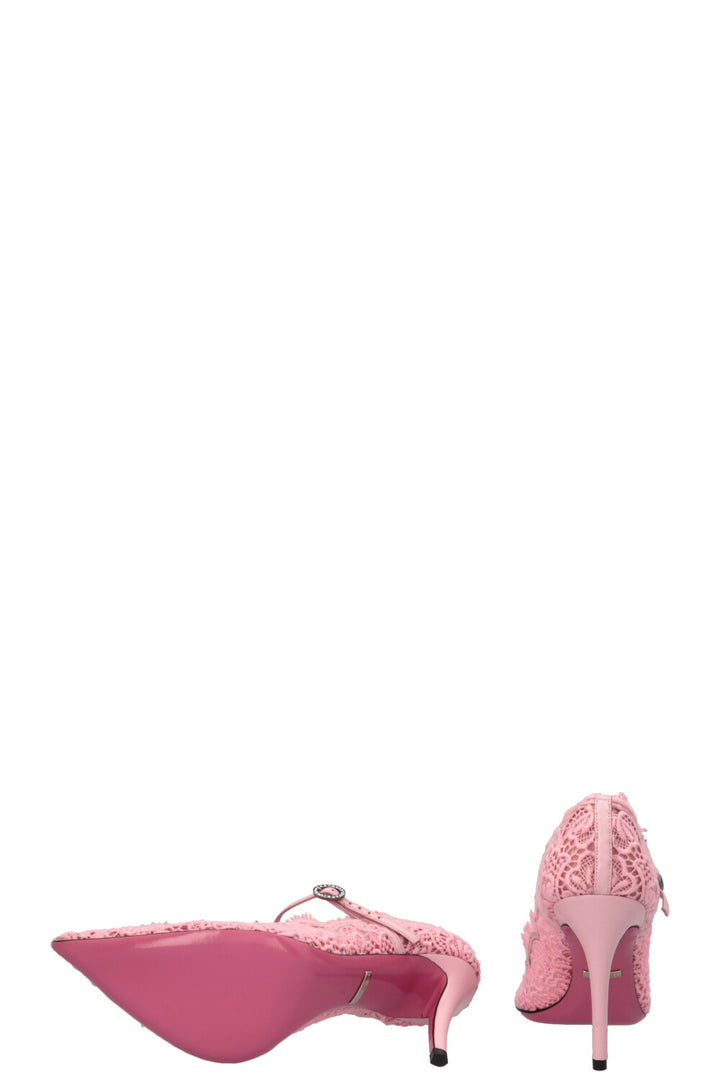 GUCCI Lace Heels Pink