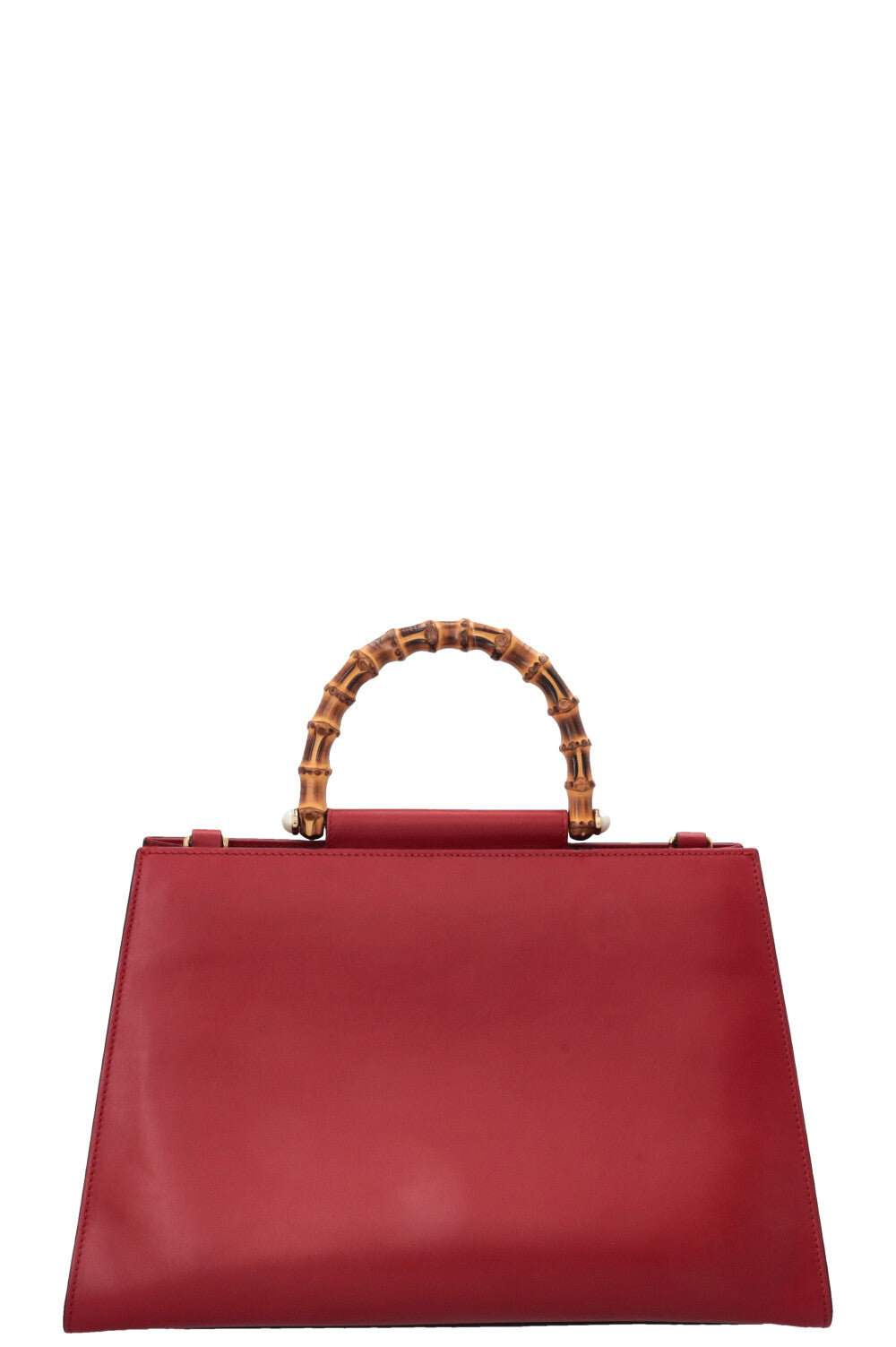 GUCCI Bamboo Top Handle Tote Bag Red
