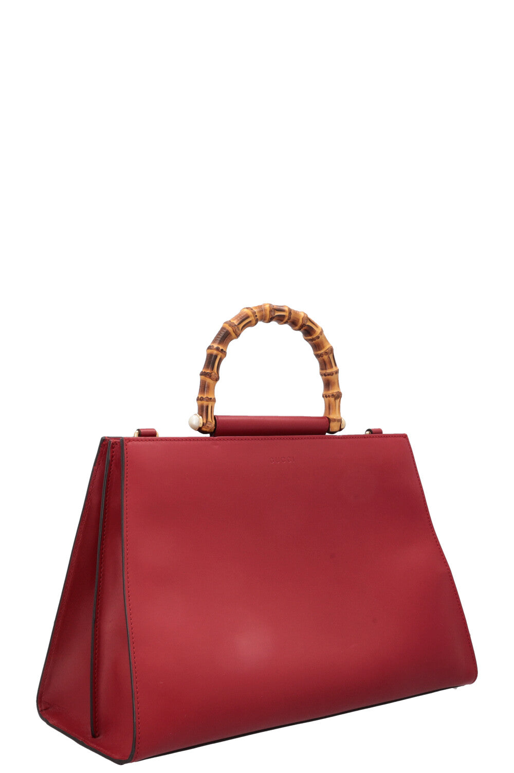 GUCCI Bamboo Top Handle Tote Bag Red