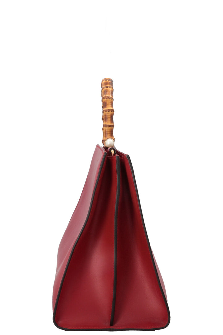 GUCCI Bamboo Top Handle Tote Bag Red