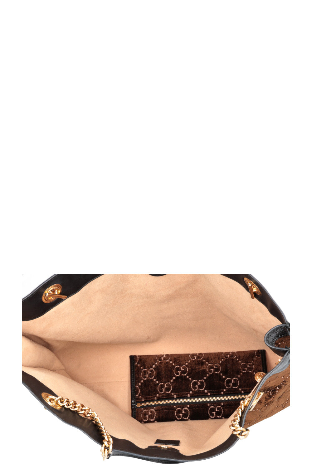 GUCCI Rajah Tote Bag Velvet Brown