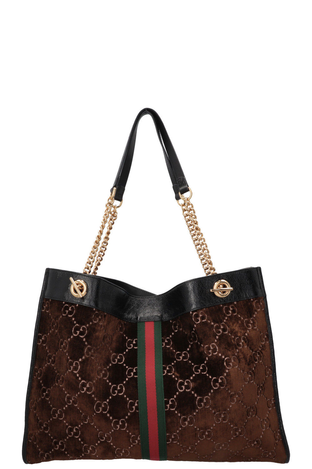 GUCCI Rajah Tote Bag Velvet Brown