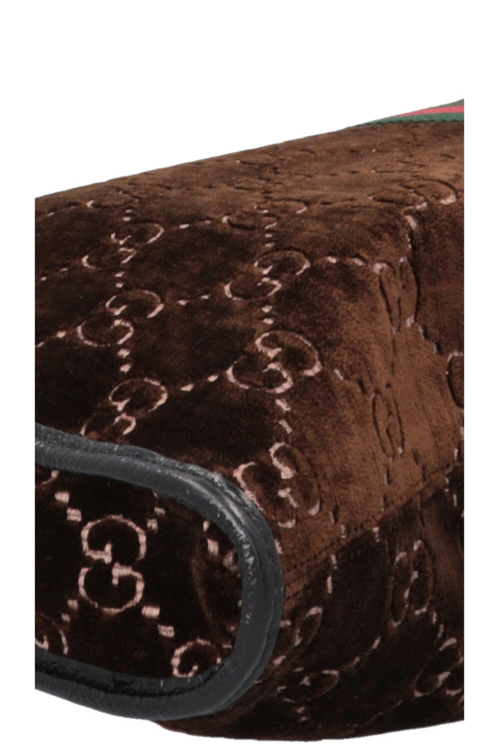 GUCCI Rajah Tote Bag Velvet Brown