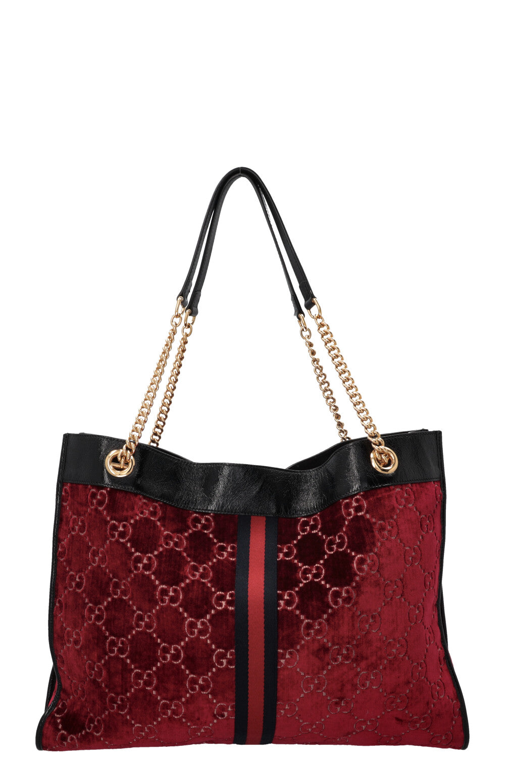 GUCCI Rajah Tote Bag Velvet Red