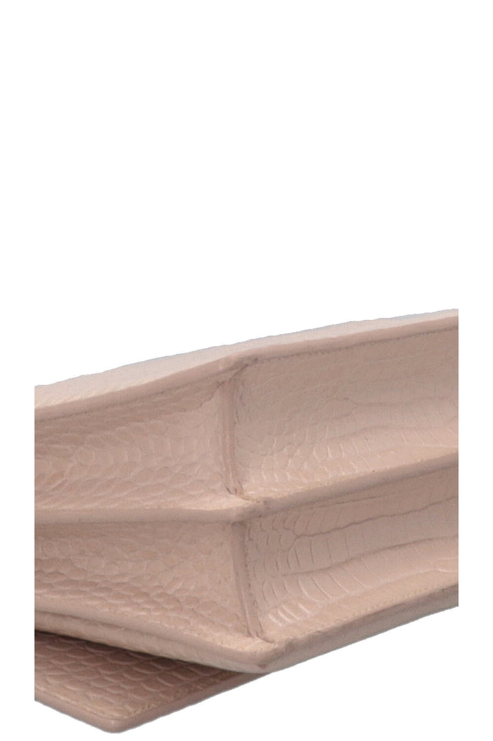 SAINT LAURENT Sunset Croc Embossed Crossbody Bag Blush Pink