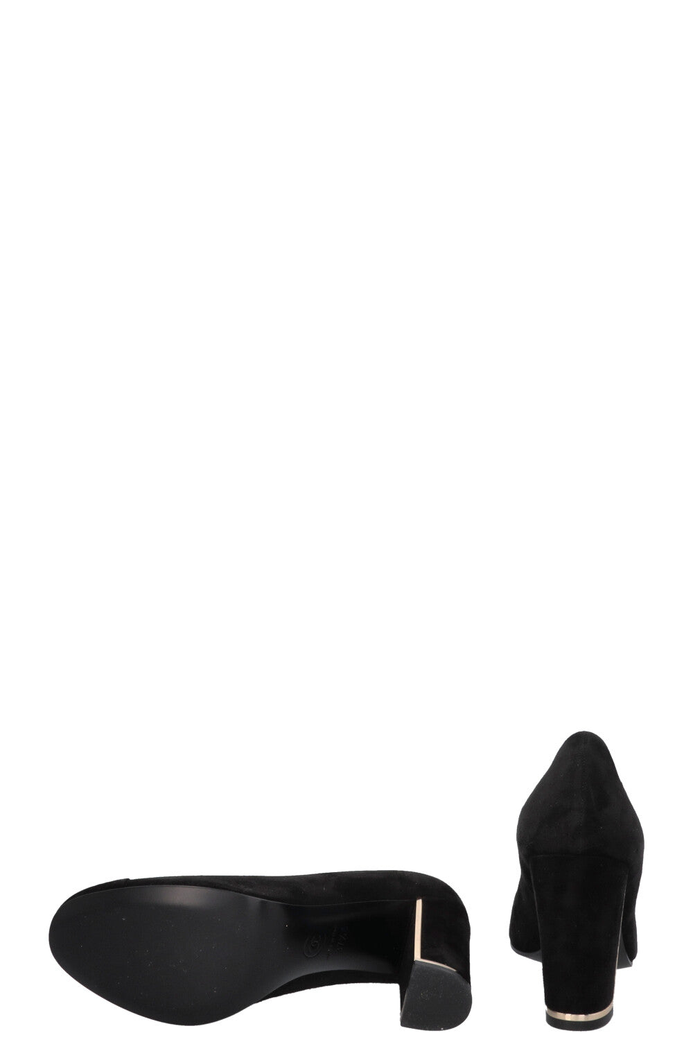 CHANEL Classic CC Block Heels Suede Black