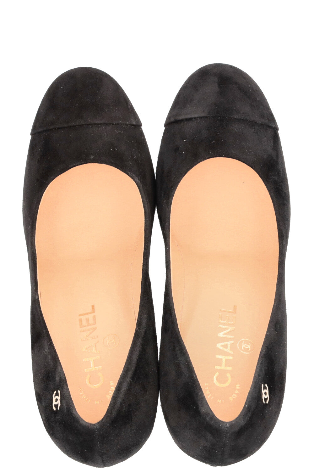 CHANEL Classic CC Block Heels Suede Black