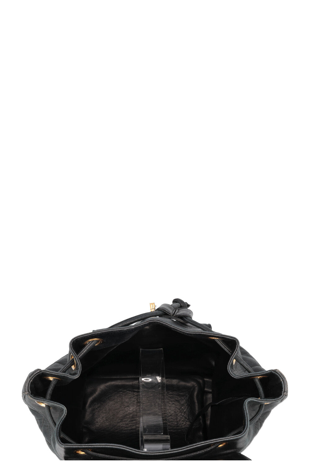 CHANEL Vintage Drawstring CC Backpack Large Black