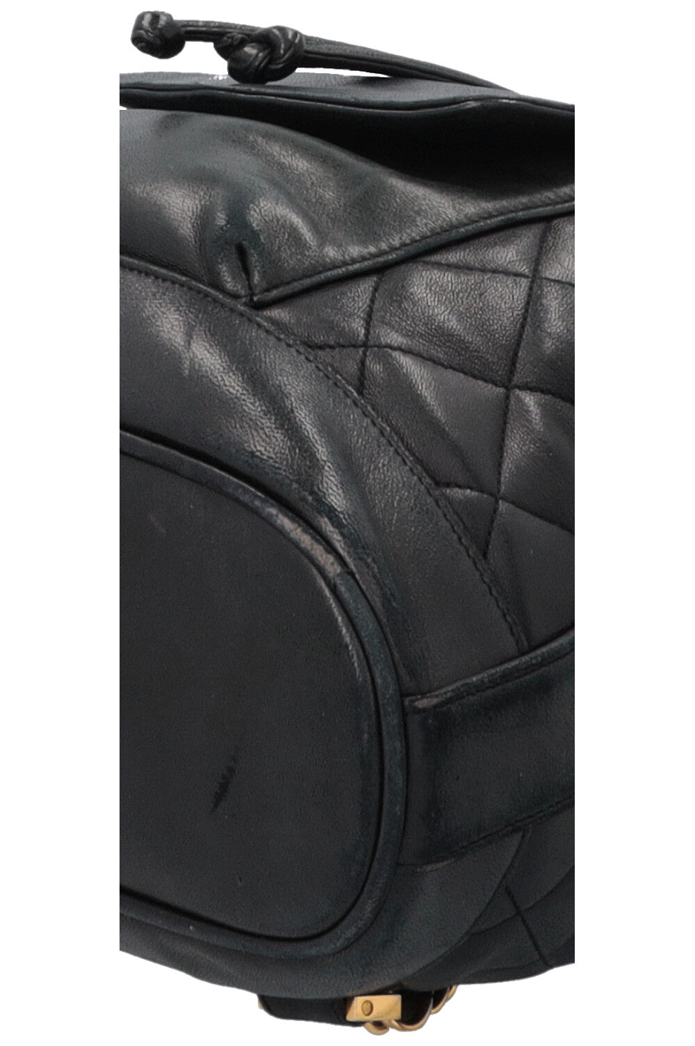 CHANEL Vintage Drawstring CC Backpack Large Black