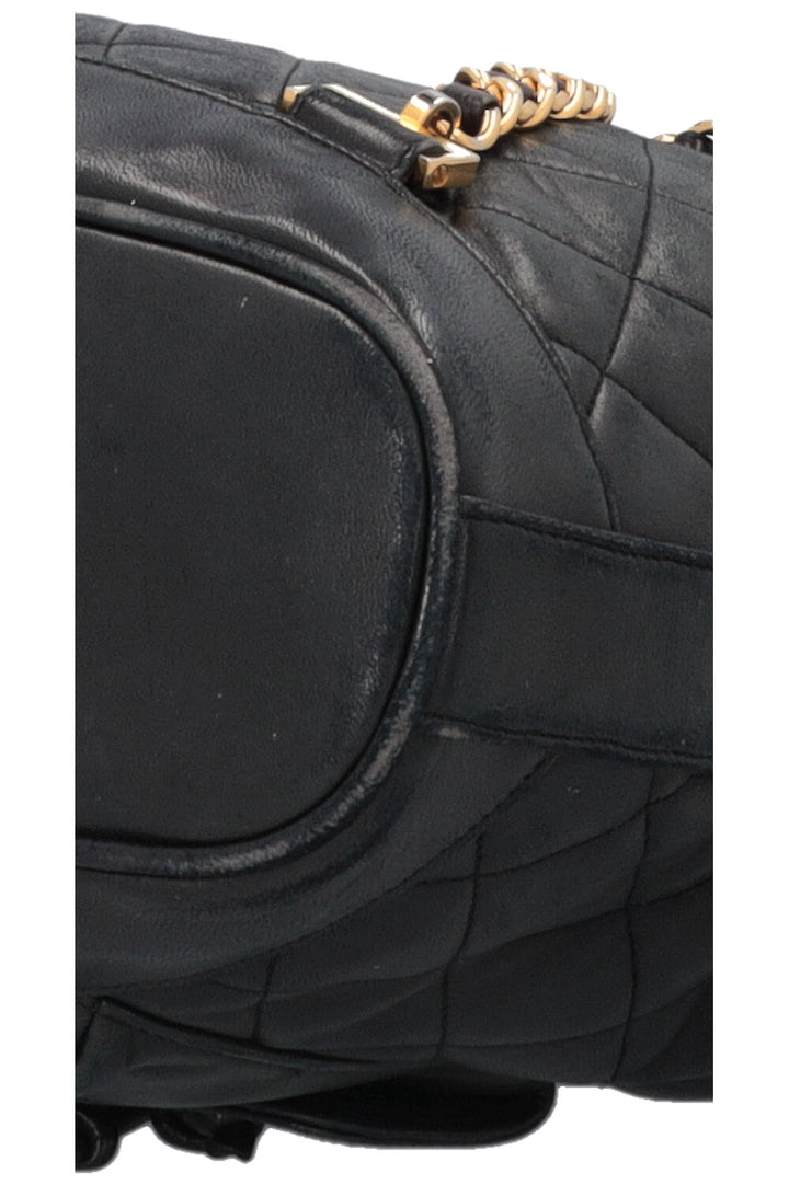 CHANEL Vintage Drawstring CC Backpack Large Black