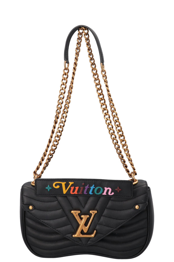 LOUIS VUITTON New Wave Crossbody Bag Leather Black