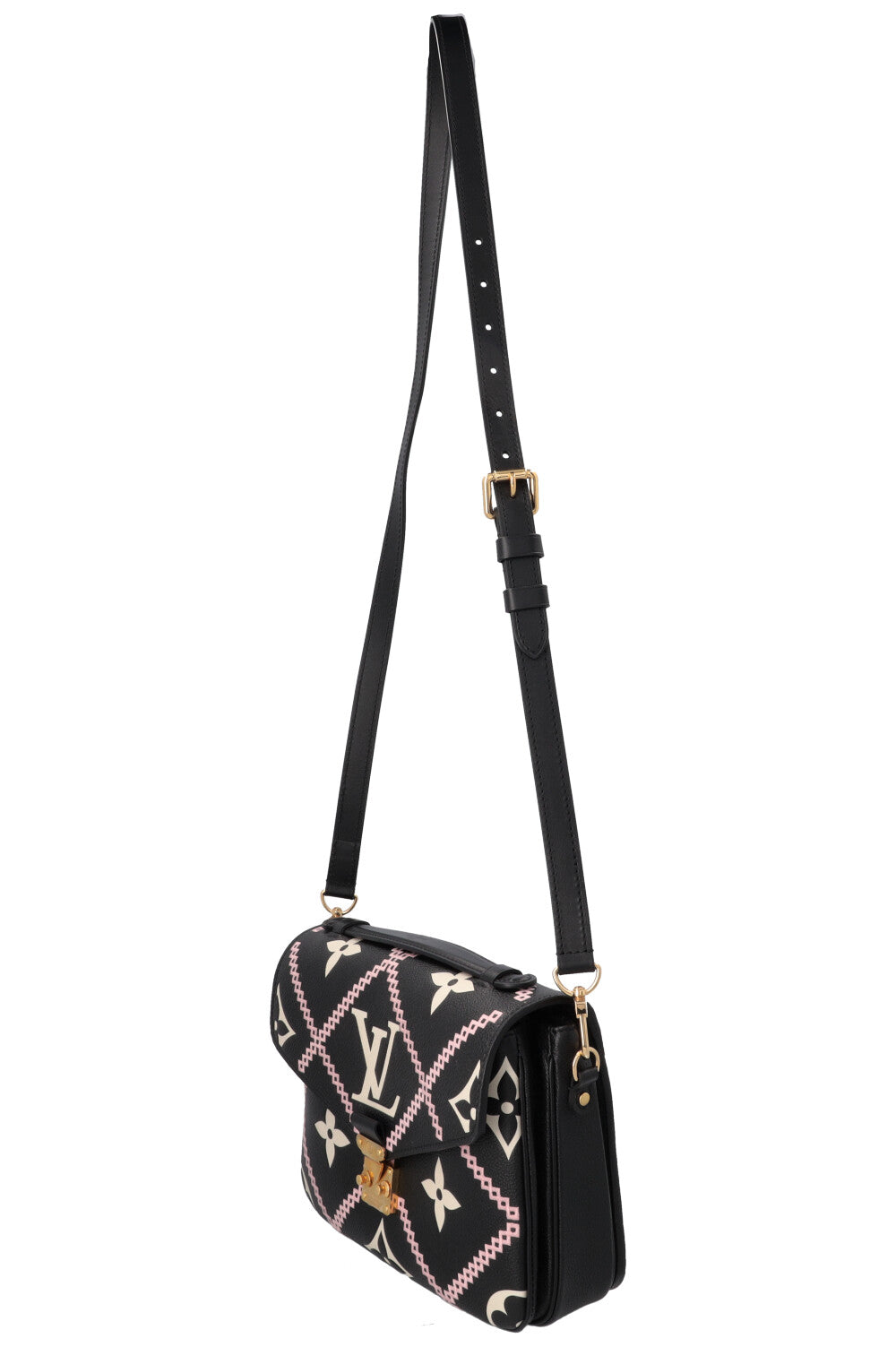 LOUIS VUITTON Pochette Metis Giant Broderies Empreinte Black