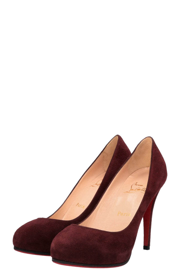 CHRISTIAN LOUBOUTIN Heels Suede Burgundy